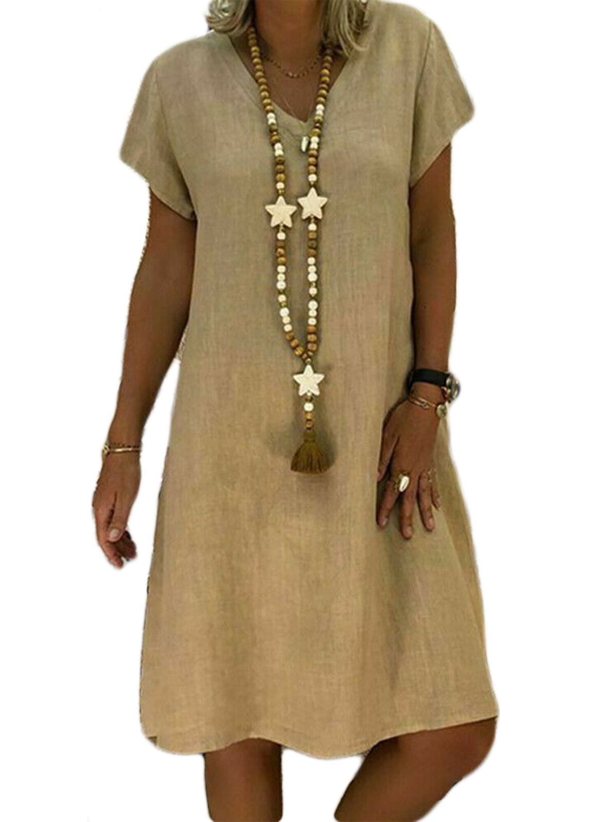 beige casual dress