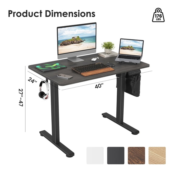 STARY Electric Standing Desk Adjustable Height Sit Stand Home Office Desk with Splice Board