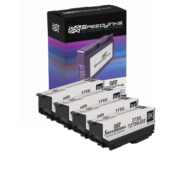 Speedy Inks Cartouche d'Encre Remanufacturée de Remplacement pour Epson 273TG Haute Capacité (Noir, Lot de 4) Compatible avec Epson Expression XP-600 Epson Expression XP-800 XP-610 XP-810 XP-520 XP-620 XP-820
