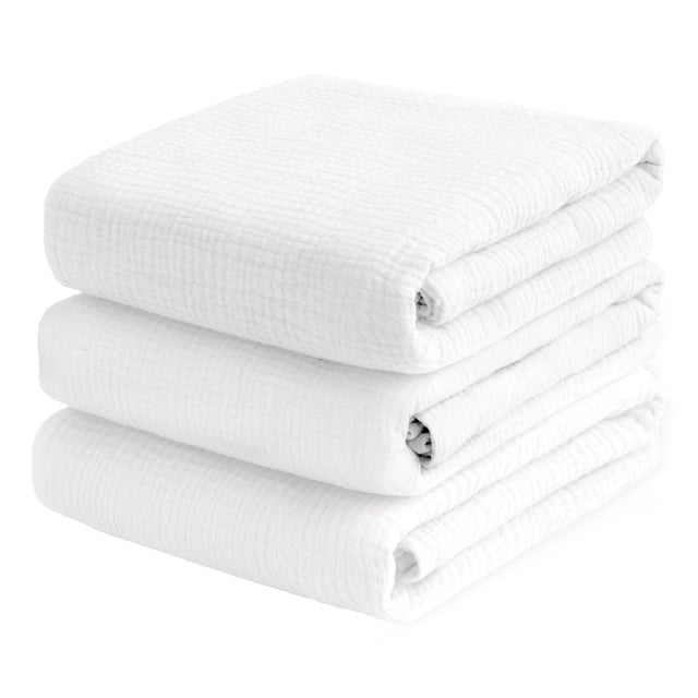 Paquete de 3 mantas Breebleep de 119x119 cm de algodón muselina suave