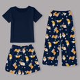 thumbnail image 5 of WhouRiu Infant Girl's Outfit Set Summer Short Sleeve Dog Graphic Tee Shorts Children Sleepwear Cozy Soft Home Wear Outfits Blue,Size 18-24 M, 5 of 7
