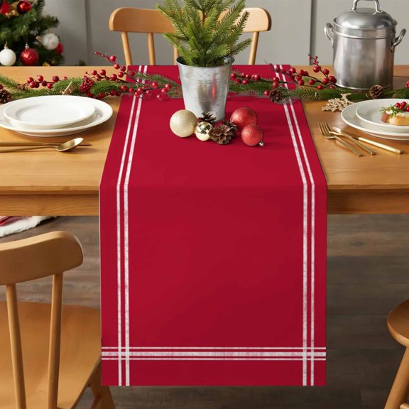 Table Runner 70 Inches Long - Red Pure Color Decorative Table Scarf, Watercolor Dining Table Runners for Wedding Party Kitchen Dining Tables