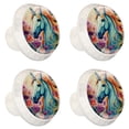thumbnail image 2 of 4 Pcs Unicorn Knobs for Kitchen Cabinet Cupboard Dresser Bookcase Drawer Pulls Handles Round Home Decor, 2 of 8