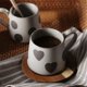 thumbnail image 4 of Taza de cerámica gruesa esmerilada con diseño negro, 250 ml, 4 of 7