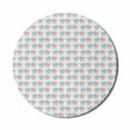 thumbnail image 1 of Cartoon Mouse Pad for Computers, Pattern of Strollers with a Baby Inside, Round Non-Slip Thick Rubber Modern Gaming Mousepad, 8" Round, Sky Blue Blush White, by Ambesonne, 1 of 2