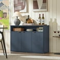 thumbnail image 5 of LEYAOYAO 45" Fluted Buffet Sideboard Cabinet with 3 Doors & Adjustable Shelves, Modern Storage for Living Room, Dining Room, Kitchen, Hallway, Blue, 5 of 8