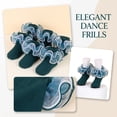 thumbnail image 5 of CHCNHAC Girls Lace Dance Socks Dark Green Ruffled Ballet Socks Soft Cotton Princess Ankle Socks for Toddlers Kids Age 0-10 Daily Wear Performance Gift, 5 of 6