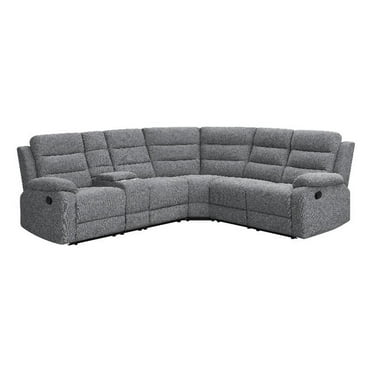 Pemberly Row 3-Piece Modern Fabric Upholstered Sectional in Gray