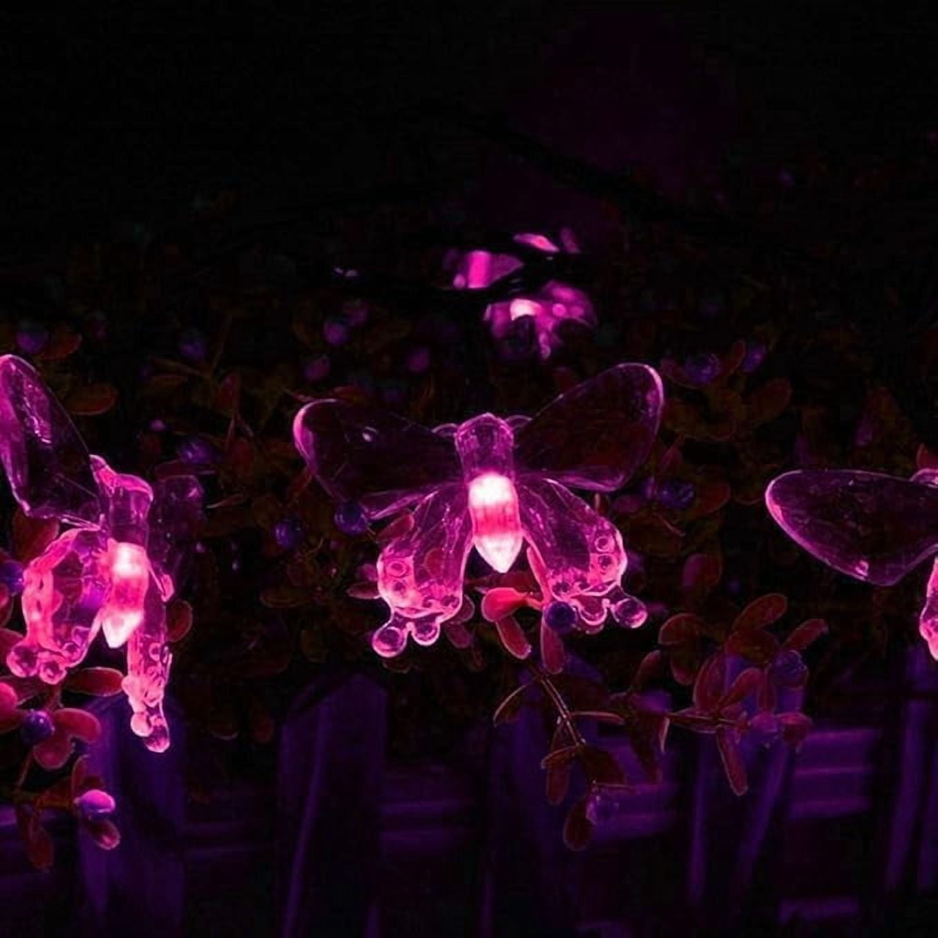 Butterfly String Lights, 5m 20LED Outdoor Solar Powered String Light 8Mode Indoor for Garden Home Wedding Party Christmas Lighting Decoration