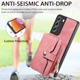 thumbnail image 4 of for Samsung Galaxy S22 Wallet Case, Crossbody Phone Purse with Card Holder for Women, Zipper PU Leather Carrying Cover Gift with Shoulder Strap Kickstand Anti-drop for S22 - Pink, 4 of 10