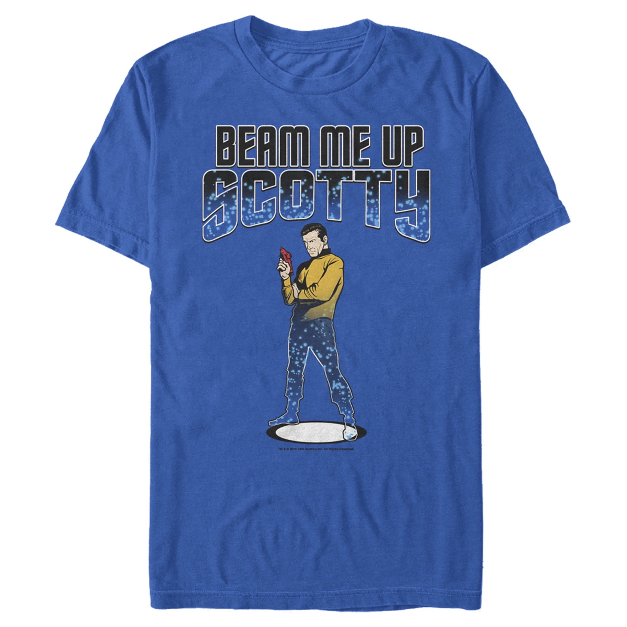 T-shirt Graphique Star Trek Dessin Animé Kirk Beam Me Up Scotty - Main Image