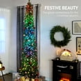 thumbnail image 3 of 9ft Green Pencil Christmas Tree with 350 LED Lights & Remote - DIY Colourful Holiday Decor for Living Room & Entryway - Hinged Branches, Daily Timer, 3 of 7