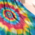 thumbnail image 3 of Colorful Rainbow Tie Dye Spiral Pattern Blanket,Comfortable Soft Flannel Throw Blanket,All Season,Warm Lightweight Blankets for Sofa Bed Couch Living Room Chair,30"x40", 3 of 4