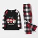 thumbnail image 2 of Conjunto de pijamas familiares a juego de Navidad, diseño exclusivo, tres pingüinos, Feliz Navidad, negro, 2 of 3