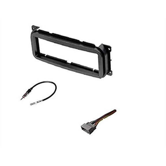 Single Din Car Stereo Dash Kit, Wire Harness, Antenna Adapter for some Dodge 02-07 Caravan, 02-04 Dakota, 02-03 Durango, 02-05 Intrepid, 02-06 Neon, 02-05 Ram 1500, 03-05 Ram 2500/3500, 02-06 Stratus