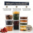 thumbnail image 3 of JUST PACK IT [60 Set - Combo] Plastic Soup Cups Deli Food Storage Containers with Lids Meal Prep, 3 of 10