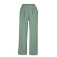 thumbnail image 5 of Tqcoqu Wide Leg Pants for Women Comfy High Waisted Summer Flowy Lounge Pant Trendy Vacation Clothes,Green,Women's S-XXL, 5 of 10