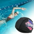 thumbnail image 2 of Ofertas Únicas 1 Pc Gorro de Natación de PU Elástico de Tejido Negro, 2 of 5
