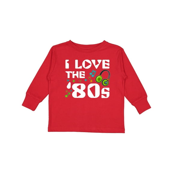 Inktastic I Love the '80s-musical Notes Boys or Girls Long Sleeve Toddler T-Shirt