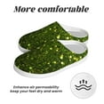 thumbnail image 6 of Fotbe Green Glitter Sparkle Pattern Women's Fuzzy Curly Fur Memory Foam Loafer Slippers Indoor Outdoor Slippers Winter Home Shoes-42/43, 6 of 7