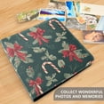 thumbnail image 4 of FORMRS 3 Ring Photo Album 4"x6" Self Adhesive Large Capacity PU Leather Cover, Green Christmas Candy Canes, 4 of 8