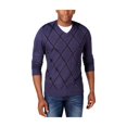 thumbnail image 1 of Tricots St Raphael Mens Diamond V Pullover Sweater, Blue, XXX-Large, 1 of 1