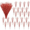 thumbnail image 6 of 12 Pack Artificial Glitter Berry Stem Ornaments, 17in Christmas Decorations Picks Glittery Bead Sticks Branches for Christmas Tree Decor DIY Wreath Crafts Home Decor, Red, 6 of 6