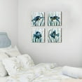 thumbnail image 6 of Fish Wall Art Sea Turtle Nautical Decor Beach Bathroom Wall Decor Kids Room Decor Rustic Teal Coastal Ocean Animals Canvas Pictures for Bedroom Living Room Kitchen Home Decorations 12x12" 4 Piece, 6 of 6
