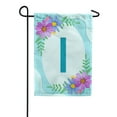 thumbnail image 1 of America Forever Spring Monogram Garden Flag Letter I 12.5 x 18 inches Double Sided Vertical Outdoor, Yard, Lawn, Pink and Blue Flowers, Cosmos, Leaves, Summer Flower Garden Flag, 1 of 5