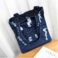 thumbnail image 3 of Bolso de lona para mujer Bolso de mano de gran capacidad para compras de mezclilla Bolso de hombro de libro para estudiantes Mochila kenally BB2809-02, 3 of 4