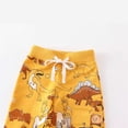 thumbnail image 4 of Boys Pants Cartoon Dinosaur Print Elastic Waist Straight Leg Sweatpants Casual Fashion Trousers Baby Boy Clothes Outwear,Yellow,1-2 Years, 4 of 5