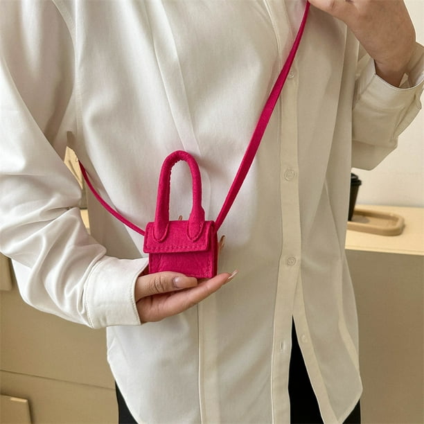 Bolso de mujer Simple fieltro Casual Mini embrague femenino Crossbody Bag (Rose Red) Sywqhk Para Estrenar