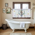 thumbnail image 4 of Watercolor Easter Tier Curtains 36 Inch Length, Cute Rabbits Flower Wreath Eggs Bow Plaid Cafe Short Curtains for Bathroom Over Sink, Small Kitchen Curtain Light Filtering Drapes 2 Panels 27.5"Wx36"L, 4 of 8