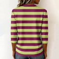 thumbnail image 6 of JULMCOMO Shirts for Women Striped Crew Neck 3/4 Sleeve Trendy Loose Fit T Shirts Color Block Casual Comfy Tunic Tops Light Green L, 6 of 6