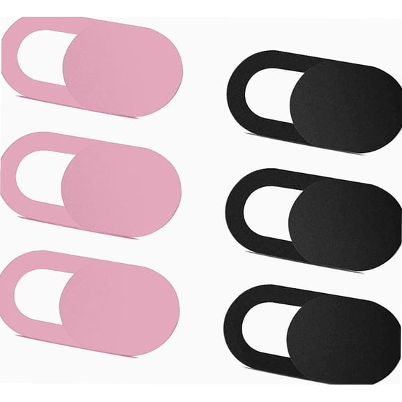 SIREG Webcam Cover Slide Ultra Thin - Cute Pink & Black Web Camera Cover fits Laptop,Tablet,Computer, Smartphone, Protect Your Privacy and Security,Strong Adhesive
