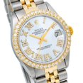 thumbnail image 3 of Pre-Owned Rolex Datejust 31MM 6827 Ice Blue Roman Diamond Dial Diamond Bezel Two Tone Yellow Gold Jubilee Bracelet, 3 of 8
