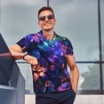 thumbnail image 4 of Uemuo Magic Colorful Forest Leaves for Men’s Golf Shirt – Premium Pique Cotton Polo, Soft & Breathable Casual Short Sleeve Shirt, Comfortable Activewear for Sports & Leisure-XX-Large, 4 of 6
