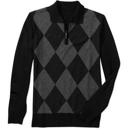Big Men's Jacquard Polo Sweater