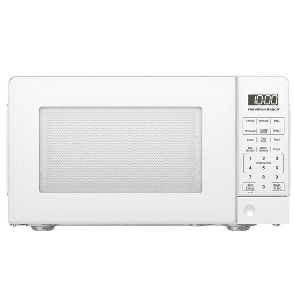 Hamilton Beach 0.7 cu ft 700W Compact Size Microwave, White, Hamilton Beach 0.7 cu.ft White Microwave