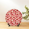 thumbnail image 6 of Picia Cute Strawberry Pattern Bone China Decorative Plate – Wall Decor with Stand and Adhesive, Elegant Ornament for Living Room, Office, or Entryway-10in, 6 of 6