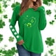 thumbnail image 1 of Xuyuer St. Patrick's Day Sweatshirt Women Shamrock Heart Shirts Irish Gift Crewneck Casual Loose Fit Tops, 1 of 6