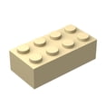 thumbnail image 1 of Bloques de Ladrillos Clásicos Ladrillos Canela a Granel Ladrillos de Construcción 2x4 Planos 100 Piezas Compatibles con Piezas y Piezas Lego: Ladrillos Canela 2x4(Color:Tan), 1 of 1