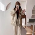 thumbnail image 5 of Abrigos gruesos, chaquetas de invierno con capucha de gran tamaño para mujer, estilo coreano, sueltos, casuales, vintage, falsos, de dos piezas, ropa de nieve acolchada, 5 of 5