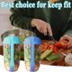 thumbnail image 5 of Vaso mezclador para ensaladas, 3 piezas, vaso para ensaladas frescas de 33,8 oz con tenedor y soporte para aderezo, recipiente para ensaladas frescas para llevar, 5 of 7