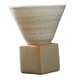 thumbnail image 2 of Taza de café, tazas de té japonesas, taza de café de cerámica tosca con base, taza con forma de flor Blanco, 2 of 9