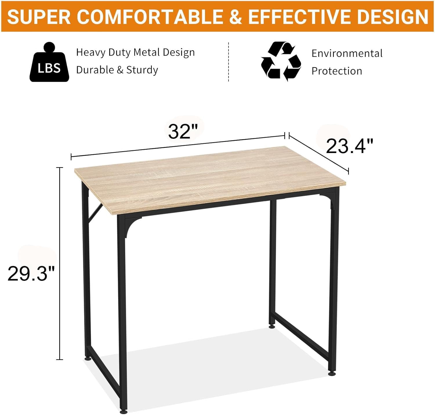 XF XINFENG Computer Desk Office Table 32" Wooden Writing Desk Kids Study & Work Table for Home Office, Nature