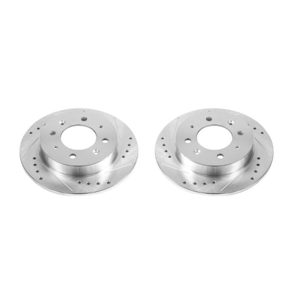 Power Stop Rear Pair of Drilled and Slotted Brake Rotors JBR1516XPR