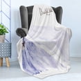 thumbnail image 4 of Bridal Shower Soft Flannel Fleece Throw Blanket, Abstract Bride Wedding Dress Flowers Celebration Print, Cozy Plush for Indoor and Outdoor Use, 60" x 80", Purple Blue and White, by Ambesonne, 4 of 5