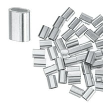 Uxcell 50-Pack Aluminum Crimping Loop Sleeves, 1.5mm 1/16 Single Round Barrel Wire Rope Sleeves