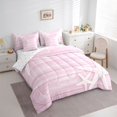 thumbnail image 2 of jejeloiu Coastal Starfish Print 7 Pieces Full Size Bedding Sets For Girls,Pink Wood Pattern Full Size Bed in a Bag,Pink White,Reversible, 2 of 7